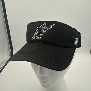 Florida Marlins MLB Adjustable Golf Visor Hat Cap Black OC OSFM New